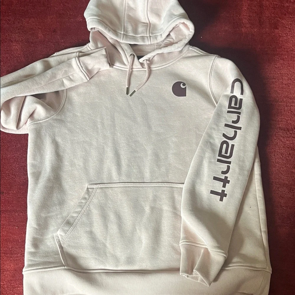Carhartt Women's Hoodie in Light Pink - Picture 3 of 6